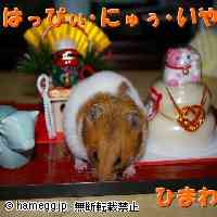 「HAPPY　NEW　YEAR！」のハムスター